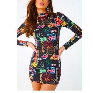 Sushi Print Mini Dress